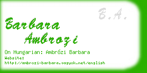 barbara ambrozi business card