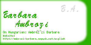 barbara ambrozi business card